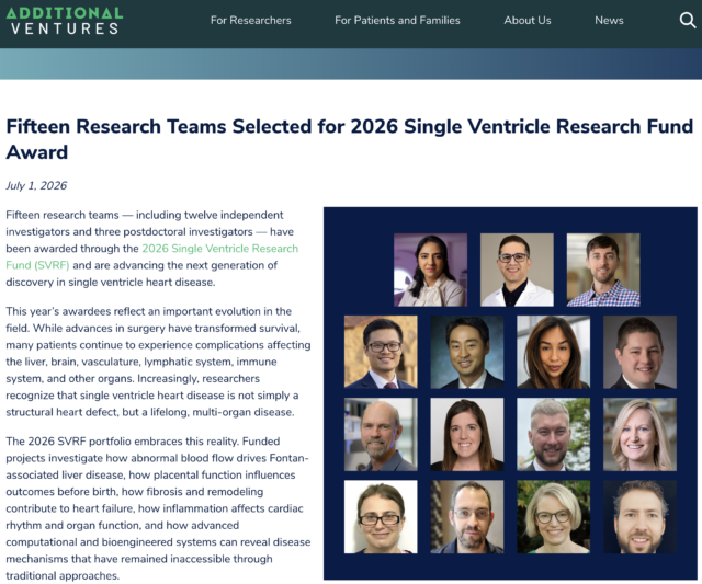 Shiwarski Lab Receives 2026 Additional Ventures Single Ventricle Research Fund Award
